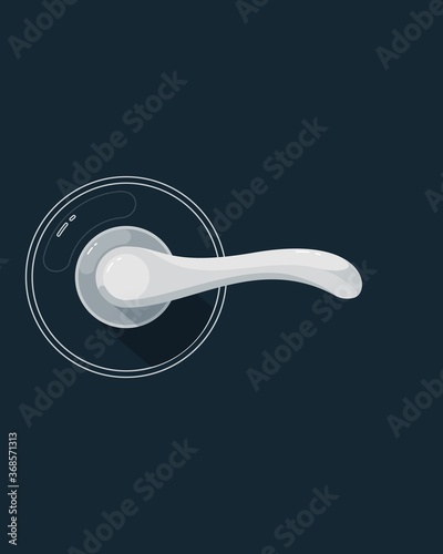 Door handle. House interior steel metal door handle style. Vector doorway entrance and access concept