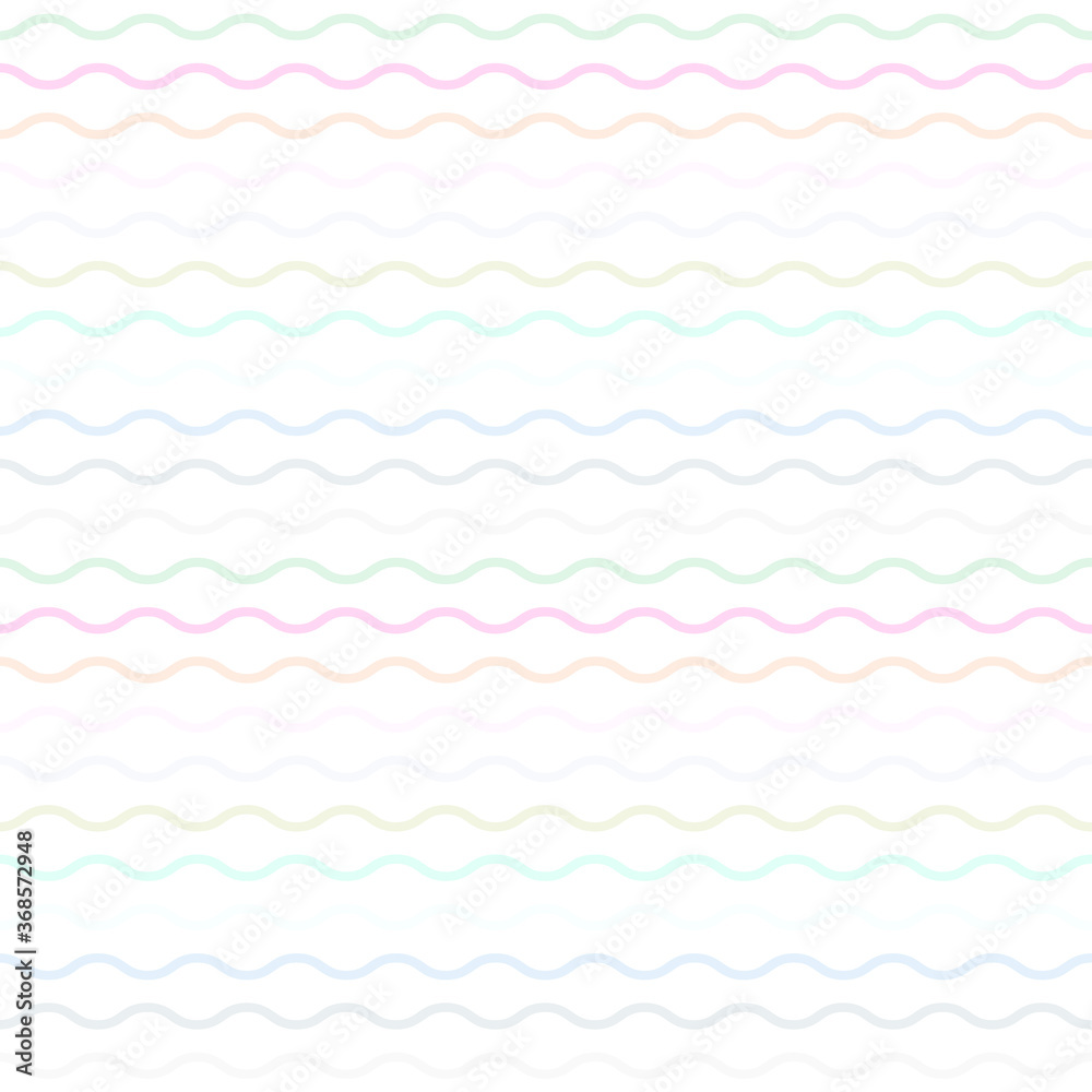 Seamless abstract decorative pattern with color wavy lines. Vector background.