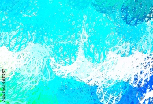Light Blue, Green vector pattern with curved lines.