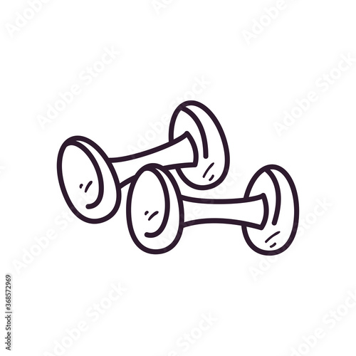 gym weights line style icon vector design