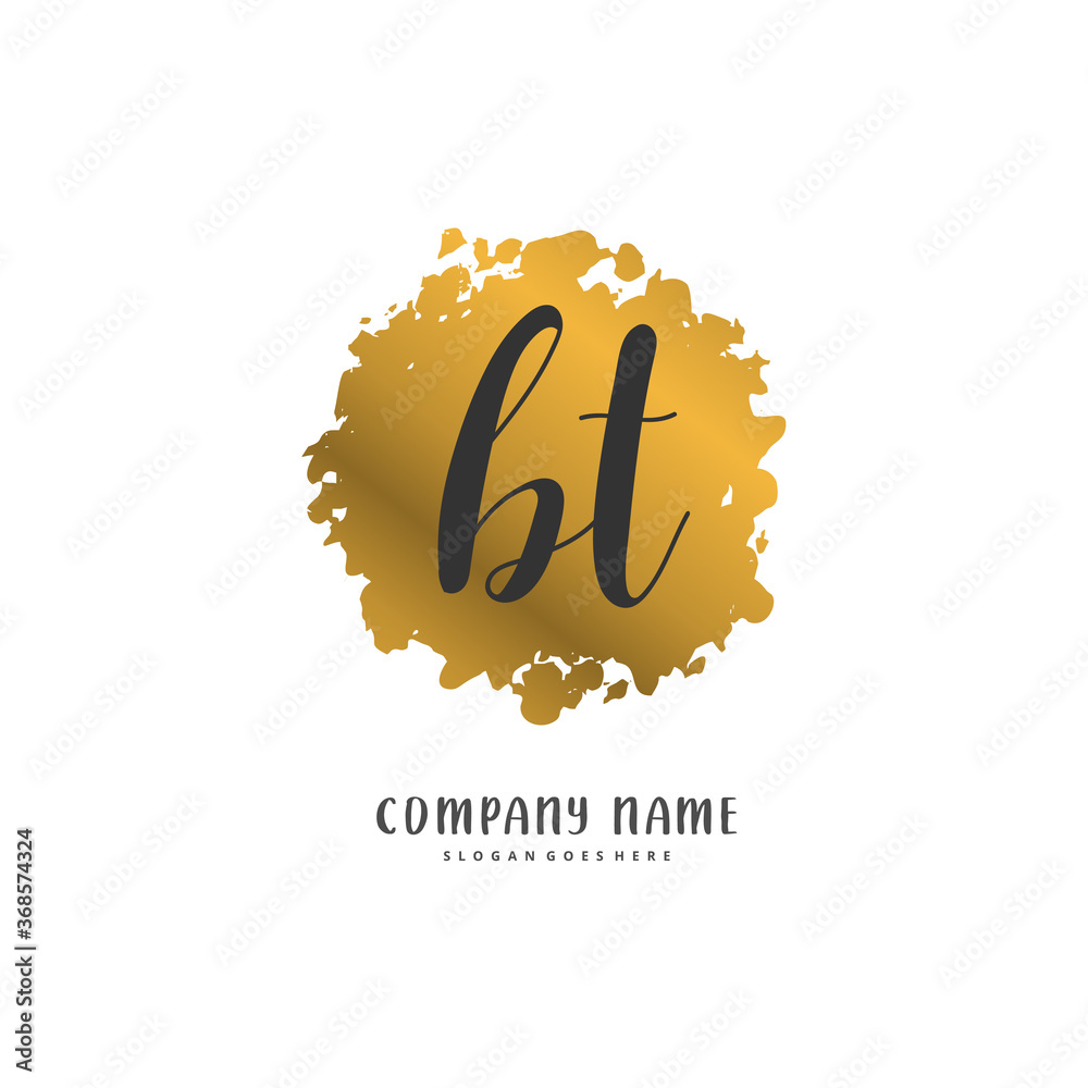 B T BT Initial handwriting and signature logo design with circle. Beautiful design handwritten logo for fashion, team, wedding, luxury logo. B T BT Initial handwriting and signature logo design with circle. Beautiful design handwritten logo for fashion, team, wedding, luxury logo.