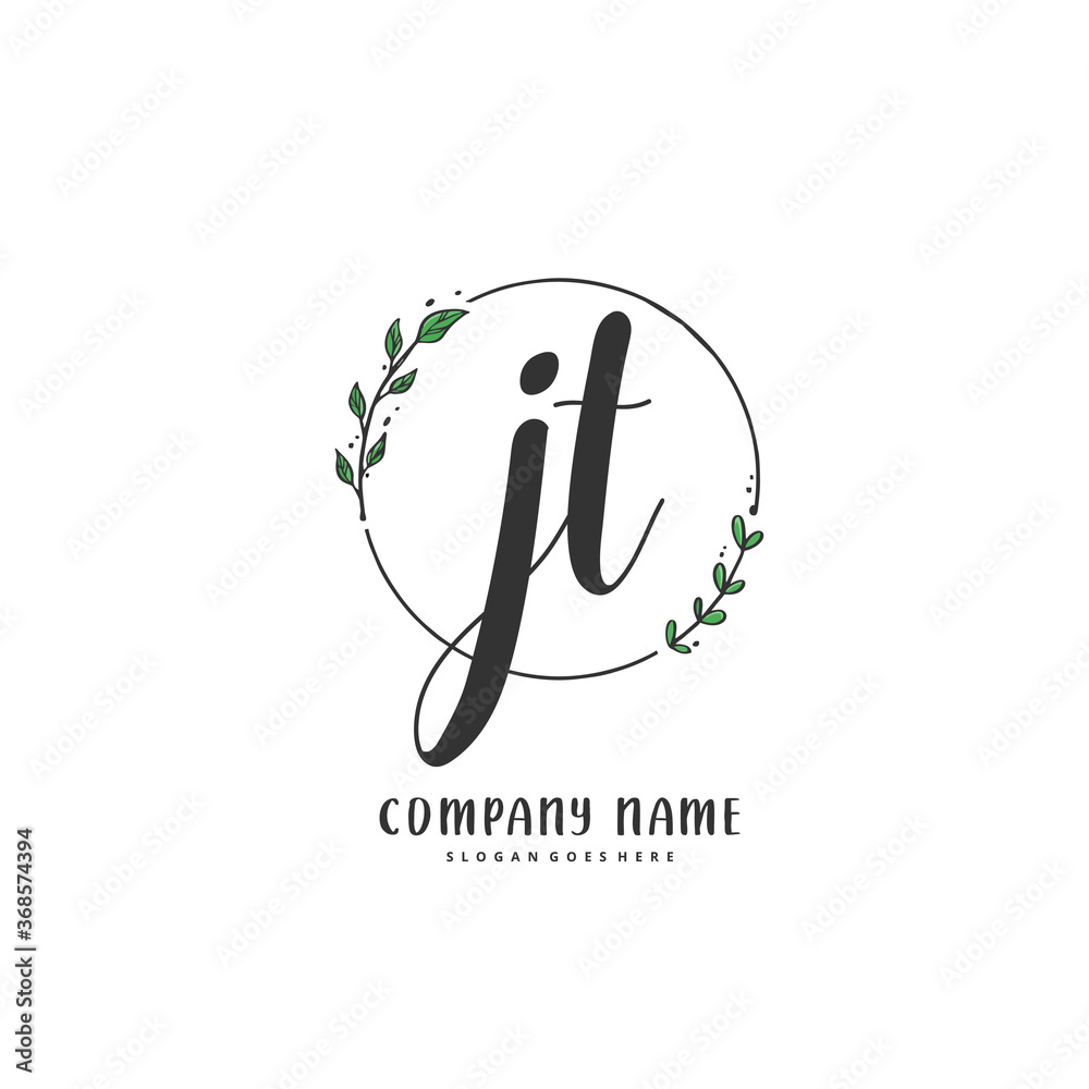 J T JT Initial handwriting and signature logo design with circle. Beautiful design handwritten logo for fashion, team, wedding, luxury logo. J T JT Initial handwriting and signature logo design with circle. Beautiful design handwritten logo for fashion, team, wedding, luxury logo.