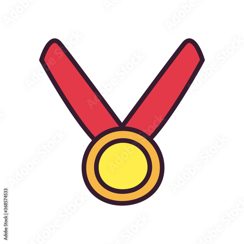 medal line and fill style icon vector design
