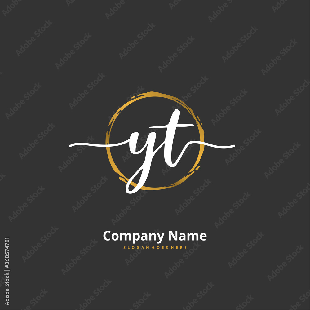 Y T YT Initial handwriting and signature logo design with circle. Beautiful design handwritten logo for fashion, team, wedding, luxury logo. Y T YT Initial handwriting and signature logo design with circle. Beautiful design handwritten logo for fashion, team, wedding, luxury logo.