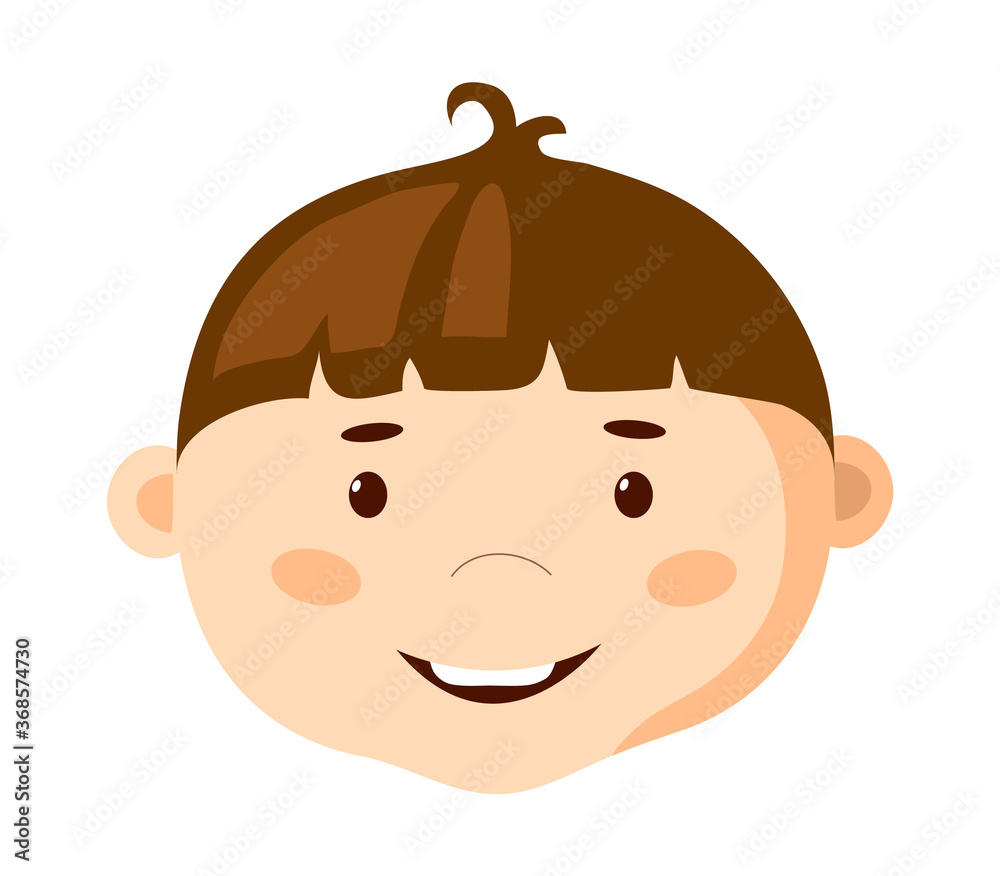 Little boy's face. The child's head. Avatar isolated on white background. Cartoon style. Vector illustration. Little boy's face. The child's head. Avatar isolated on white background. Cartoon style. Vector illustration.