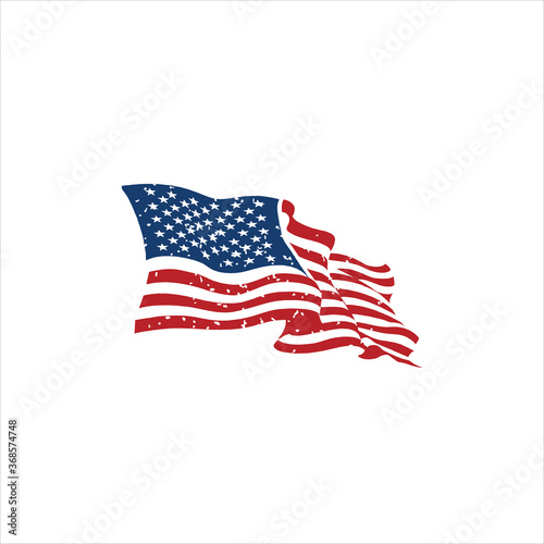 american flag logo design silhouette icon vector