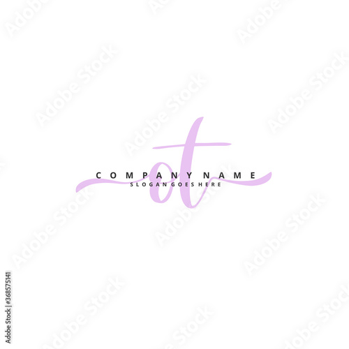 O T OT Initial handwriting and signature logo design with circle. Beautiful design handwritten logo for fashion, team, wedding, luxury logo.