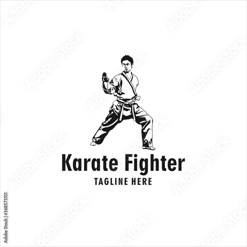 Martial art karate jiu jitsu logo sport symbol illustration Vector