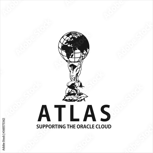 atlas logo design silhouette icon vector photo