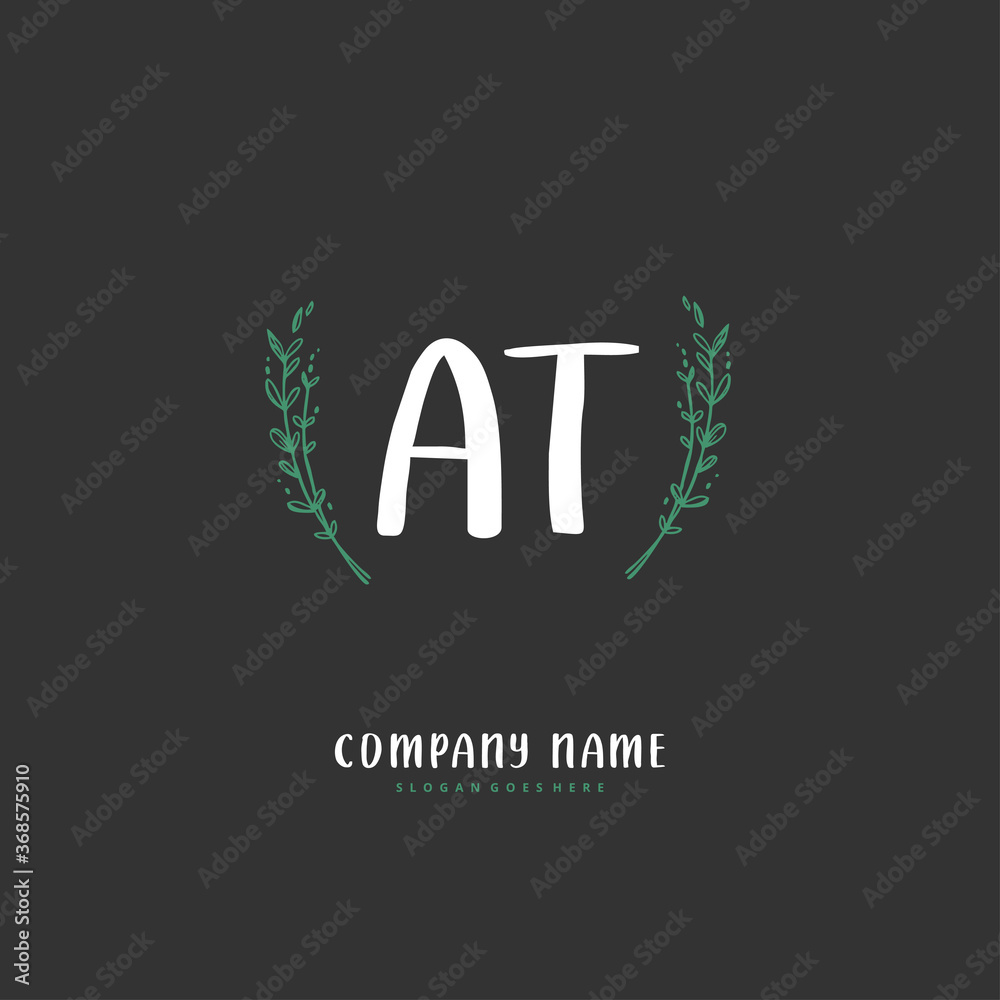 A T AT Initial handwriting and signature logo design with circle. Beautiful design handwritten logo for fashion, team, wedding, luxury logo. A T AT Initial handwriting and signature logo design with circle. Beautiful design handwritten logo for fashion, team, wedding, luxury logo.