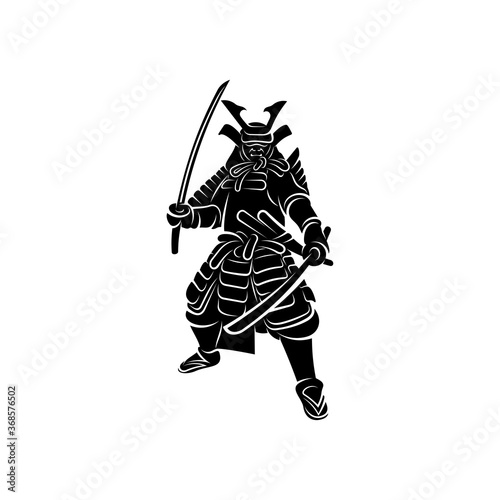 Samurai warrior Logo Design Vector. Silhouette of Samurai. Template illustration