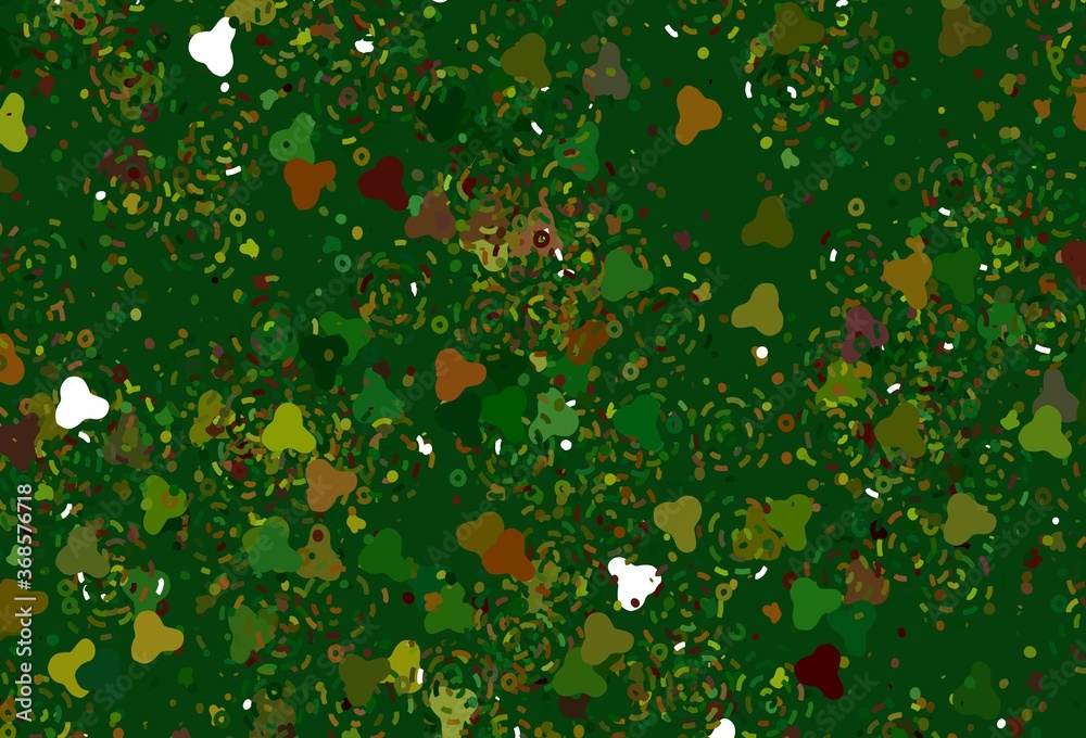 Naklejka premium Light Green, Yellow vector backdrop with memphis shapes.