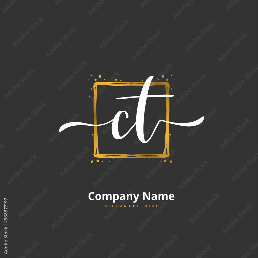 C T CT Initial handwriting and signature logo design with circle. Beautiful design handwritten logo for fashion, team, wedding, luxury logo. C T CT Initial handwriting and signature logo design with circle. Beautiful design handwritten logo for fashion, team, wedding, luxury logo.