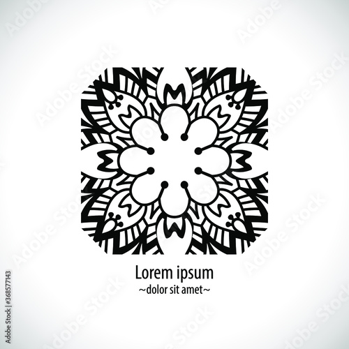 Vector oriental flower ornament for spa, hotel, boutique, beauty salon, shop, yoga and for other uses.