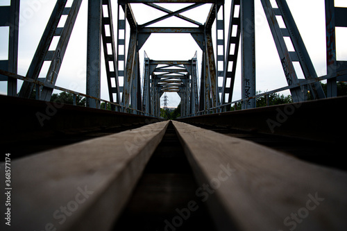 railway bridge in the night