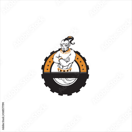 Genie logo design template silhouette vector