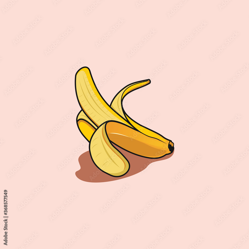 Banana illustration logo design vector
