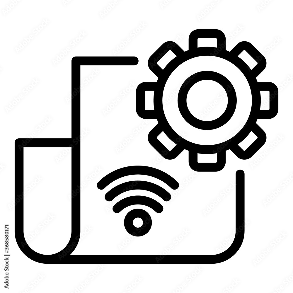 Gear paper remote access icon. Outline gear paper remote access vector icon for web design isolated on white background Gear paper remote access icon. Outline gear paper remote access vector icon for web design isolated on white background