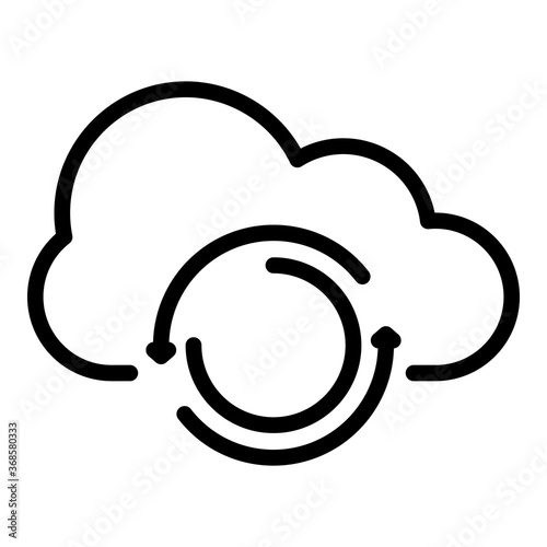 Cloud data remote access icon. Outline cloud data remote access vector icon for web design isolated on white background