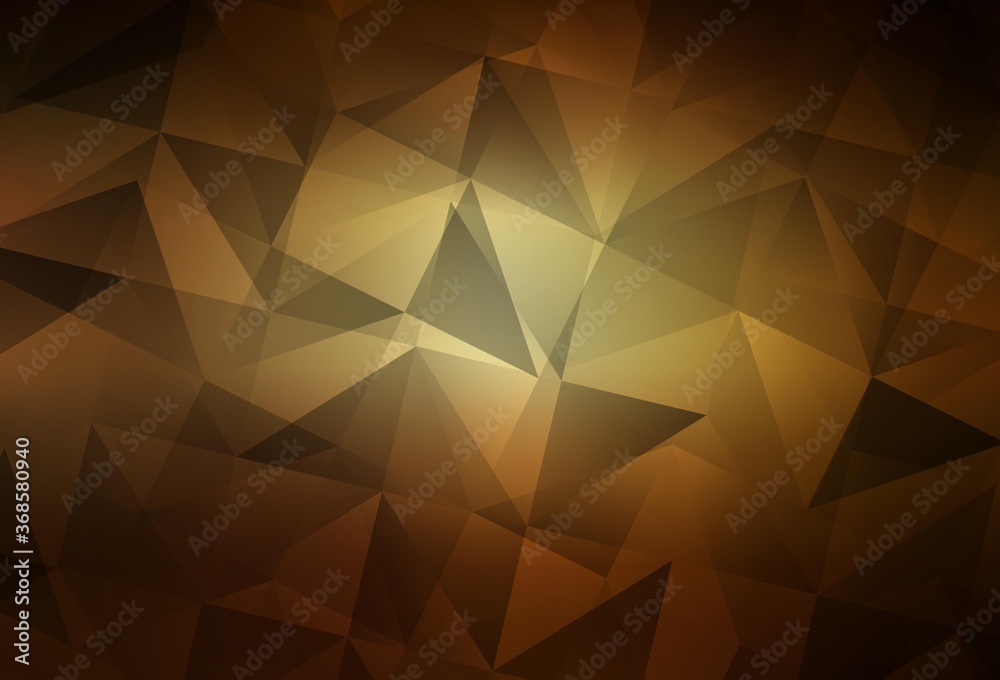 Dark Yellow vector polygon abstract layout. Dark Yellow vector polygon abstract layout.