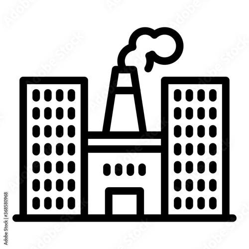 Metallurgy factory icon. Outline metallurgy factory vector icon for web design isolated on white background