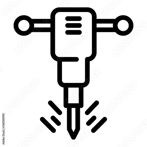 Metallurgy hammer drill icon. Outline metallurgy hammer drill vector icon for web design isolated on white background