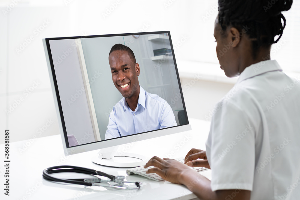 African Doctor In Video Conference Call Talking African Doctor In Video Conference Call Talking