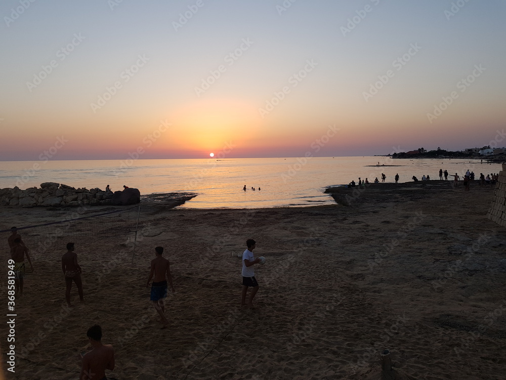 sunset on the beach