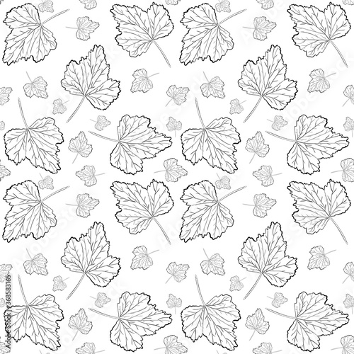 Seamless wallpaper. Coloring. Suitable for packaging, fabrics, wallpaper and simple dyes. Autumn leaves.