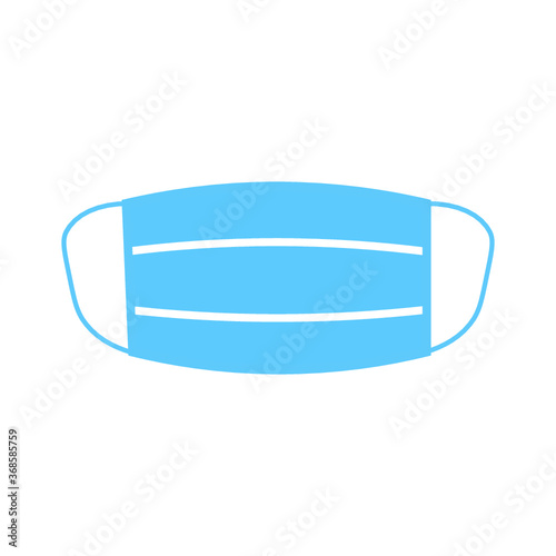Simple vector illustration of a medical face mask in blue.