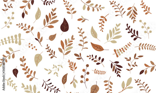 秋の落ち葉のパターン素材