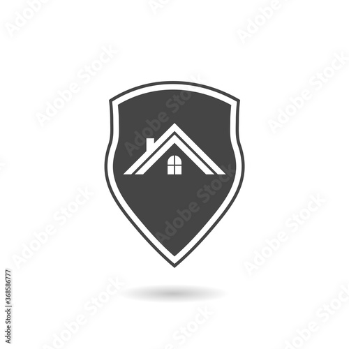 House in secure shield icon with shadow Free Download House in secure shield icon with shadow - GFXLoad