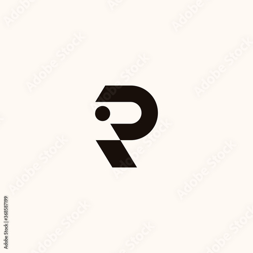 Creative Professional Trendy Monogram R Logo Design in Black and White Color, Initial Based Alphabet Icon Logo