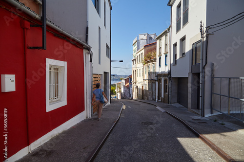 Traditional street with colored buildings from Spain. © narciso