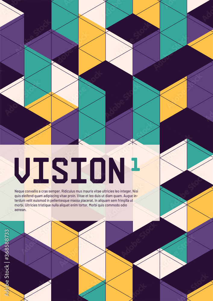 Fototapeta premium Isometric abstract cover, poster, background vector design