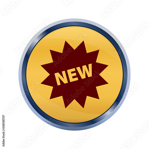 New star badge icon super yellow round button illustration