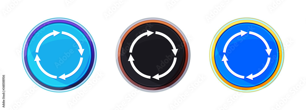 Refresh update icon perfect shine round button set illustration Refresh update icon perfect shine round button set illustration