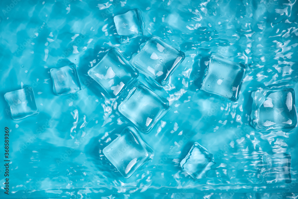 Cool and transparent ice cubes in summer Cool and transparent ice cubes in summer
