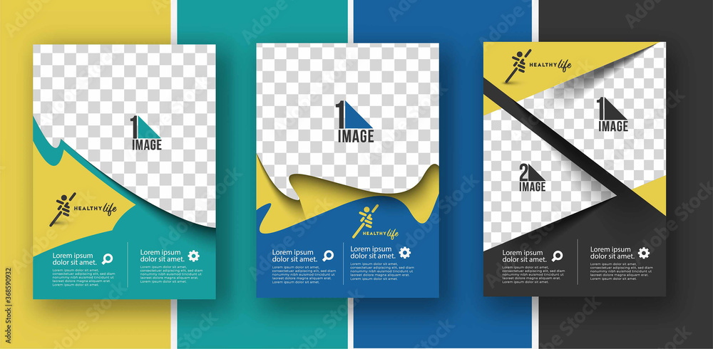 Set of Business flyer with space of image & logo- Brochure magazine cover page & poster template, vector illustration. Set of Business flyer with space of image & logo- Brochure magazine cover page & poster template, vector illustration.