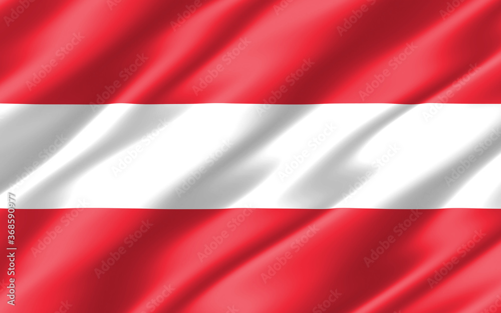 Silk wavy flag of Austria graphic. Wavy Austrian flag 3D illustration. Rippled Austria country flag is a symbol of freedom, patriotism and independence. Silk wavy flag of Austria graphic. Wavy Austrian flag 3D illustration. Rippled Austria country flag is a symbol of freedom, patriotism and independence.