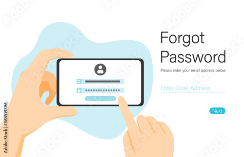 Landing page illustration design people forgot her password. This design can be used for websites, landing pages, UI, mobile applications, posters, banners