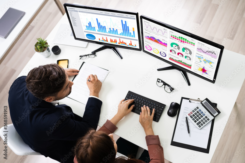 Financial Advisor And Business Analyst Working