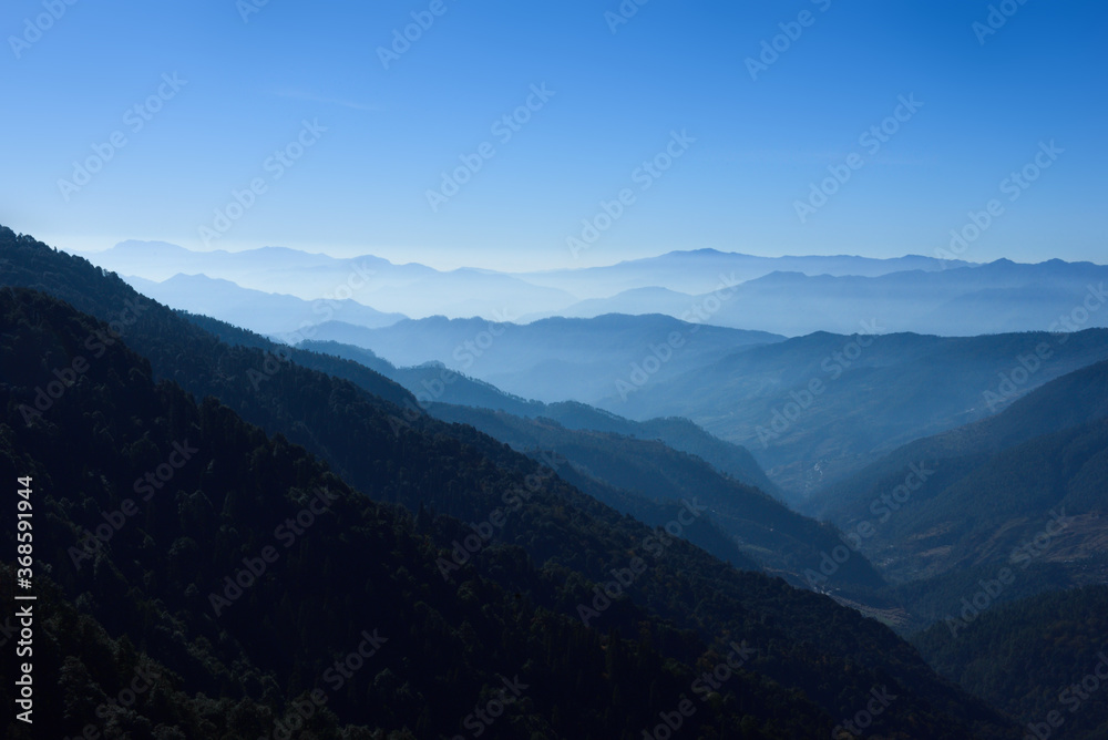 Beautiful scenic landscape of chopta / Tungnath, uttarakhand, india