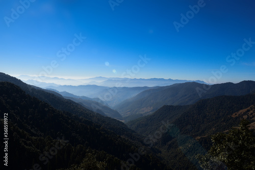Beautiful scenic landscape of chopta / Tungnath, uttarakhand, india