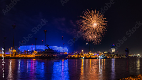 fireworks on yas marina circuit in abu dhabi 