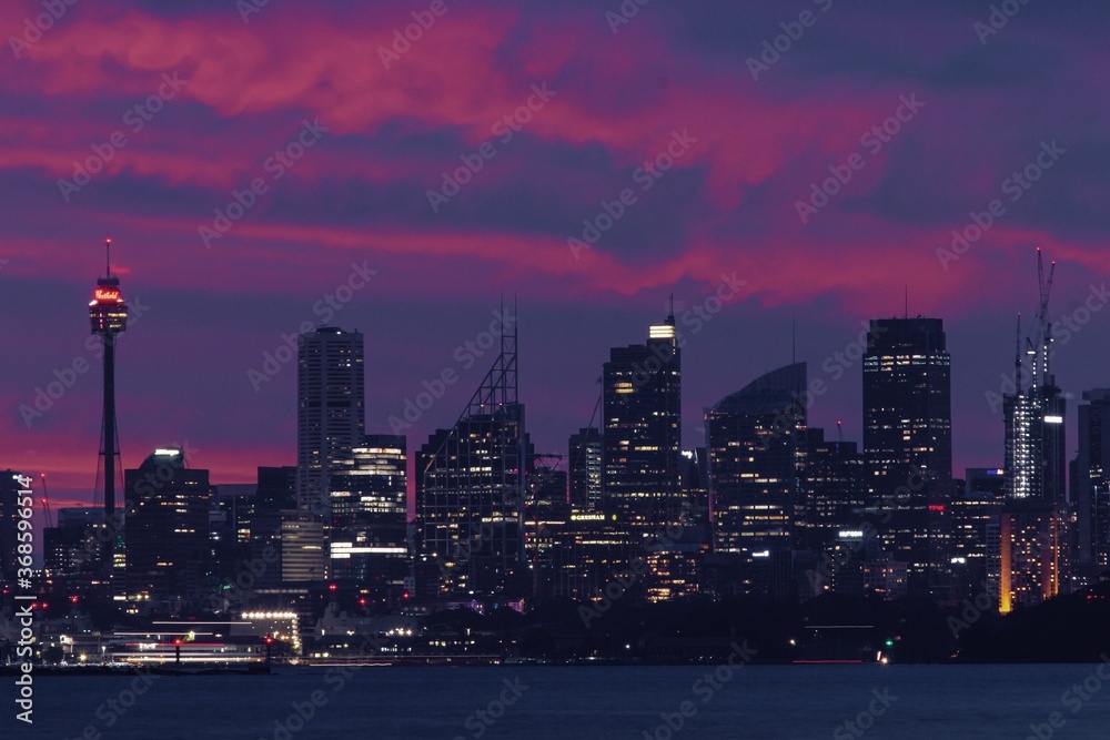 Fototapeta premium singapore skyline at night