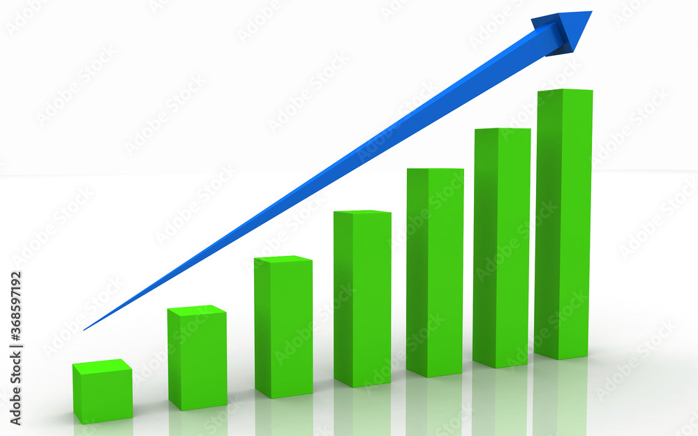 3D illustration of Business graph on white background
3D illustration of Business graph on white background