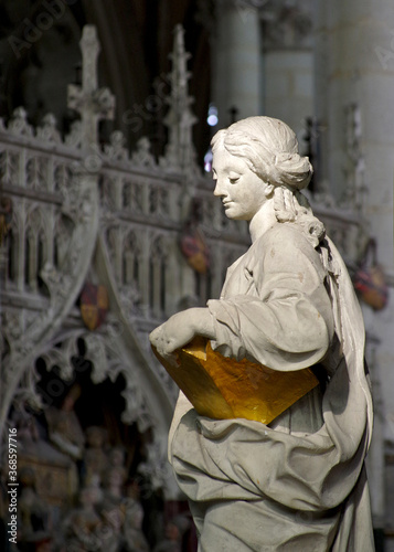 baroque sculpture on a gothic background
