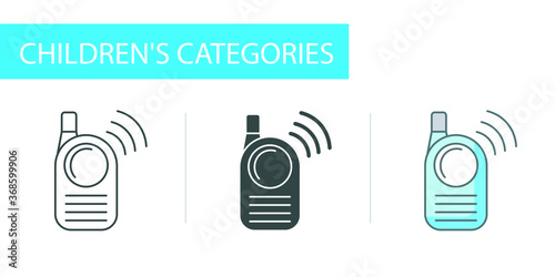 baby icons set, baby monitor