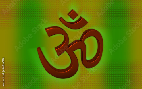 3D illustration of om sign on white background
